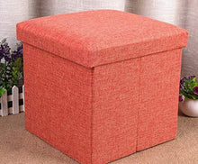 Load image into Gallery viewer, Almand Living Foldable Storage Bins Box Ottoman Bench Container Organizer with Cushion Seat Lid, Cube,Multi Colour(30X30X30 cm) (1 pcs) - Home Decor Lo