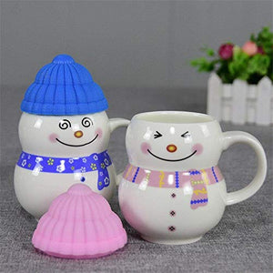 Being Fly® - Ceramic Snowman Mug with Silicon Cap Mug 300 ML Christmas Mug 300 ml ( Multi Color ) - Home Decor Lo