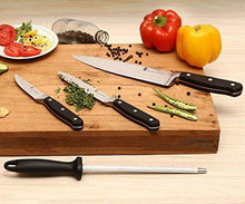 Load image into Gallery viewer, Amazon Brand - Solimo Premium High-Carbon Stainless Steel Kitchen Knife Set, 4-Pieces (with Sharpener), Silver - Home Decor Lo