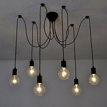 Load image into Gallery viewer, Lixada 6 Arms Each with 1.7 m Wire Antique Classic Adjustable DIY Ceiling Spider Lamp Light E27 Retro Chandelier Pendant for Dining Hall, Bedroom Hotel - Home Decor Lo