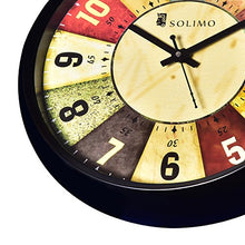 Load image into Gallery viewer, Amazon Brand - Solimo 12-inch Wall Clock - Classic Roulette (Silent Movement, Black Frame) - Home Decor Lo