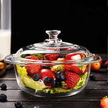 Load image into Gallery viewer, ARUZEN - 1000 ML - Glass Casserole Deep Round - Oven and Microwave Safe Serving Bowl with Glass Lid - Home Decor Lo