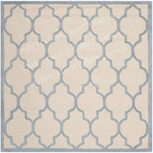 Load image into Gallery viewer, Carpet Campus Traditional Persian Geometric Modern Handmade Woolen Carpet Ivory & Light Blue 5 feet x 8 feet Carpets for Home-Living Room-Bedroom-Drawing Room-Floor and Also for Dining Hall. - Home Decor Lo