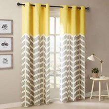 Load image into Gallery viewer, Amazures Polyester Silhouette Yellow Digital Printed Curtain Set of 2, 48x84-inch - Home Decor Lo