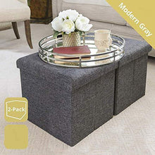 Load image into Gallery viewer, Almand Foldable Storage Ottoman Footrest Toy Box Coffee Table Stool, 2-Pack, 11.8x11.8x11.8 inch, (2 pcs) - Home Decor Lo