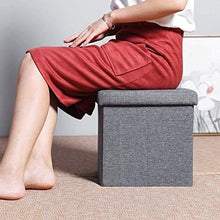Load image into Gallery viewer, Almand Foldable Storage Ottoman Footrest Toy Box Coffee Table Stool, 2-Pack, 11.8x11.8x11.8 inch, (2 pcs) - Home Decor Lo