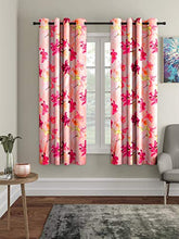 Load image into Gallery viewer, Home Sizzler 3D Flower Polyester 5 ft Window Curtain (Pink) -2 Pieces - Home Decor Lo