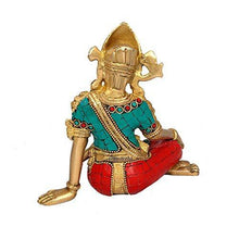 Load image into Gallery viewer, Aone India Sitting God Indra Dev Brass Statue Height-5.75" X Width 5.75" | Home Decor - Home Decor Lo