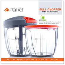 Load image into Gallery viewer, Artikel Chopper & Blender with Storage Lid | Chops Vegetables, Nuts & Fruits | Blends Flour | Egg Beater | Meat Mincer | Grey & Orange | Large - 900 ml - Home Decor Lo