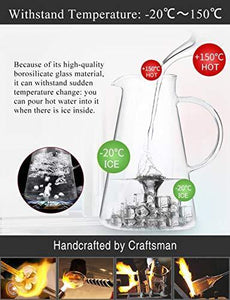 TAGROCK Borosilicate Glass Jug 1.8 - Liters Transparent - Home Decor Lo