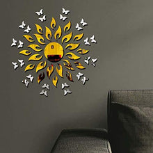 Load image into Gallery viewer, Bikri Kendra - Sun Golden with Butterfly Silver - 3D Mirror Acrylic Wall Stickers Decorative - Home Decor Lo