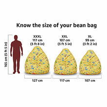 Load image into Gallery viewer, Amazon Brand - Solimo Jaunty Yellow XXXL Printed Bean Bag Cover Without Beans - Home Decor Lo