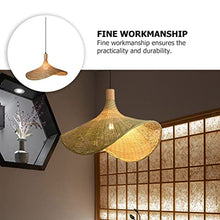 Load image into Gallery viewer, Beaupretty Bamboo Lantern Pendant Lamp Retro Chinese Rattan Basket Ceiling Pendant Light Shade Rattan Dome Wicker Chandelier Lampshade Hanging for Living Room Bedroom