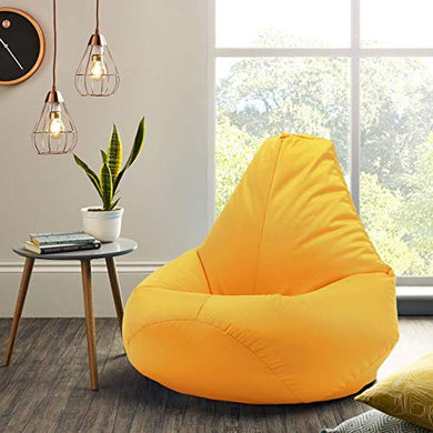 Ink Craft Bean Bag Cover Without Beans - Yellow, XL Size - Set of 1 for Bedroom Living Room Office & Home - Home Decor Lo