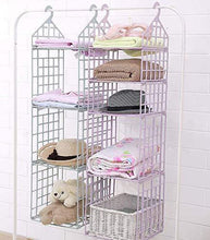 Load image into Gallery viewer, 5 Layer Folding Clothes Storage Hanging Wardrobe Shelves - Home Decor Lo