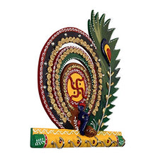 Load image into Gallery viewer, Craftszilla Hand Crafted Round Peacock Feather Wooden Key Holder | Key Stand | Key Hanger | Handmade Wooden Key Organizer - Home Decor Lo