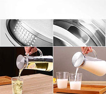 Load image into Gallery viewer, Aeternum Glass Water Jug with Lid Glass Pitcher Hot Water Jug Milk Carafe Glass Water Jug for Dining Table 1300 ml - Home Decor Lo