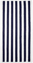 Load image into Gallery viewer, AmazonBasics 2 Piece Cotton Beach Towel - 477 GSM - 60" x 30" (152.4 cm X 76.2 cm) - Cabana Stripe, Navy Blue - Home Decor Lo