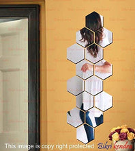 Load image into Gallery viewer, Bikri Kendra® Premium Acrylic Factory Outlet 3D Mirror Wall Decor for Home and Office, 14 Hexagon(Silver) - Home Decor Lo