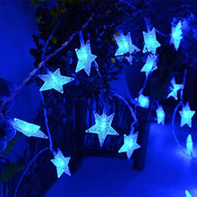 Load image into Gallery viewer, Blue Crystal Star String LED Light for Bedroom Diwali Decoration LED Star Fairy Light for Valentine Day Decoration Home Decor Christmas Diwali Lighting Romantic Mood Light (Blue 8 mtr) Made in India - Home Decor Lo