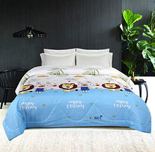 Load image into Gallery viewer, VYBBA Microfiber Reversible Comforter / AC Blanket for Winter / Quilts / Duvet , Single Bed ( Blue & White, 200 GSM ) - Home Decor Lo