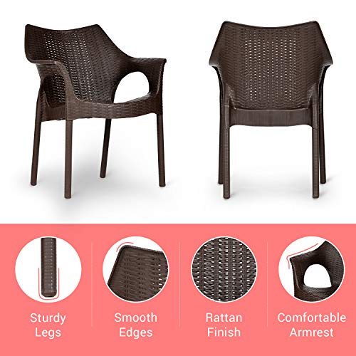 Supreme Cambridge Plastic Chairs for Home Outdoor Garden Set of 2 Home Decor Lo