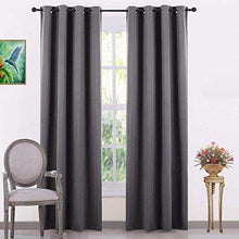 Load image into Gallery viewer, LE HAVRE Premium Silk Blackout Curtain Pack of 2 Piece with 3 Layers Weaving Technology &amp; Solid Grommet Pattern/Thermal Insulated Draperies Energy Saving (Width - 48inch X 60inch -Length) Grey - Home Decor Lo