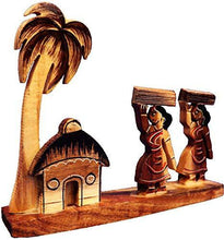 Load image into Gallery viewer, Bankura Traditional Art Center Wooden handicrafts Farmar Showpiece -Table Decoration and Wall Mounted Home Decor Toy for Kids 15 cm Length, Clear,1 Piec - Home Decor Lo