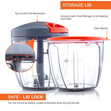 Load image into Gallery viewer, Artikel Chopper & Blender with Storage Lid | Chops Vegetables, Nuts & Fruits | Blends Flour | Egg Beater | Meat Mincer | Grey & Orange | Large - 900 ml - Home Decor Lo