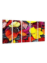 Load image into Gallery viewer, 999Store Framed Ready to Hang Multiple Frames Printed Wooden Frame red Leaves Wall Art Panels for Living Room Painting - 5 Frames (130 X 76 cms) - Home Decor Lo