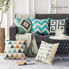 Load image into Gallery viewer, AEROHAVEN Cotton Abstract Decorative Throw Pillow/Cushion Covers (Multicolour, 16 x 16 inch) Set of 5 - Home Decor Lo