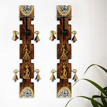 Load image into Gallery viewer, ExclusiveLane Dhokra and Warli Art Living Room Decorative Wall Candle Holder Set (8.4 cm x 15.2 cm x 30.5 cm, Brown, Set of 2) (EL-008-010) - Home Decor Lo