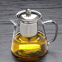 Load image into Gallery viewer, GL ENTERPRISE Glass Tea Kettle Heat Resistant Tea Pot with Stainless Steel Infuser Strainer for Coffee Juice Loose Leaf Tea (950ML with 4 Glass Cup) - Home Decor Lo