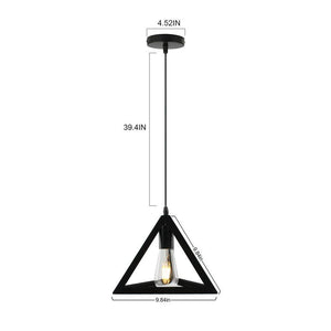 Citra Ac110V E26/E27 Single Head Vintage Black Metal Triangle Shape Hanging Light Pendant Ceiling Light Lamp - Home Decor Lo