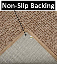 Load image into Gallery viewer, Yellow Weaves Shaggy Microfiber Anti Slip Bath Mat, 40 X 60 cm, Color: Beige, Set of 2 - Home Decor Lo
