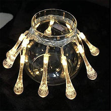 Load image into Gallery viewer, ITMumbai 20LED Crystal Drop Shape Fairy String Lights for Home Lighting Decoration (4 Meter Long Warm White) 2 Pin Plug - Home Decor Lo