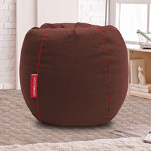 Load image into Gallery viewer, Urbanloom Organic Cotton Handloom XXXL Bean Bag Cover ONLY (Without Beans) with Easy Carry Handle and Contrast Piping - Brown Colour (Auburn Collection) - Home Decor Lo