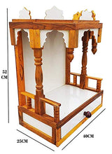 Load image into Gallery viewer, SANRACHNA Wooden Mandir for Pooja Room- Wall Hanging Temple Height-48, Length-40, Width-25 cm (White) - Home Decor Lo
