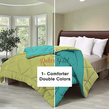 Load image into Gallery viewer, Relaxfeel 250 GSM Luxury 5 Star Microfibre Reversible Soft Plain Quilted 90x100 Inch Double Bed Comforter/Quilt/Duvet/Razai/Rajai (Parrot Green and Sea Green) - Home Decor Lo