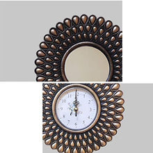 Load image into Gallery viewer, Upscale Set of 3 Wall Mounted 10 inch Decorative Mirrors with Clock for Living Room, Home Decor & Bedroom, Round Hanging Wall Decor Accessories - Gold - Home Decor Lo