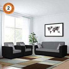 Load image into Gallery viewer, Adorn India Rio Highback 3-1-1 5 Seater Sofa Set (Black &amp; Grey) - Home Decor Lo