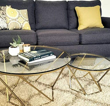 Load image into Gallery viewer, SMC FURNITURE Coffee Table , Standard , Gold Finish -Set of 2 Piece - Home Decor Lo