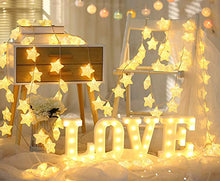 Load image into Gallery viewer, CITRA 16 Led Frosted Crackle Star Copper String Fairy Light for Home,Office, Diwali, Eid & Christmas Decoration - Warm White - Home Decor Lo
