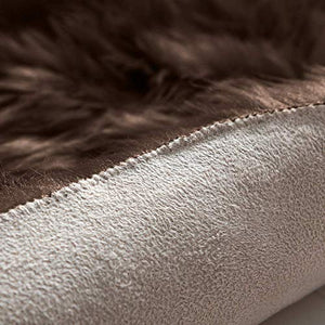 Yazlyn Collection Modern Fluffy Rug (Brown, Faux Fur, 1.3 X 2 Feet) - Home Decor Lo