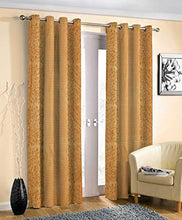 Load image into Gallery viewer, Decoscapes Pyramid Design Heavy Long Crush Quality Punching Curtains for Door Pack of 2 (Gold, 7 Feet) - Home Decor Lo