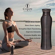 Load image into Gallery viewer, Cop29 Essence of Life - Pure Handmade Antique Finish Fairy Copper Water Bottle with Ayurvedic Health Benefits, 900ml - Home Decor Lo