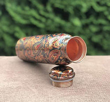Load image into Gallery viewer, Ayurveda Copper™ |Copper Modern Art Printed and Matt Finish Antique Yoga Water Bottle (Design 18) - Home Decor Lo