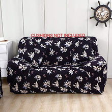 Load image into Gallery viewer, House of Quirk Universal Sofa Cover Big Elasticity Cover for Couch Flexible Stretch Sofa Slipcover (Black Flower, Double Seater 145-185 cm) - Home Decor Lo