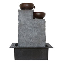 Load image into Gallery viewer, Chronikle Designer Polystone 5 Steps Indoor Table Top Water Fountain with LED Lights and Water Pump (Brown, 42cm X 31cm X 23cm) - Home Decor Lo