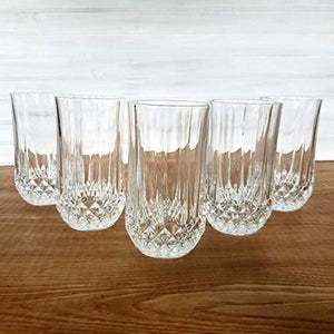 Saaikee Beer Glass Whiskey Glass Juice Water Glass Tall Mug Drinking Glass Diamond Design Transparent 250 Ml (Set of 6) - Home Decor Lo